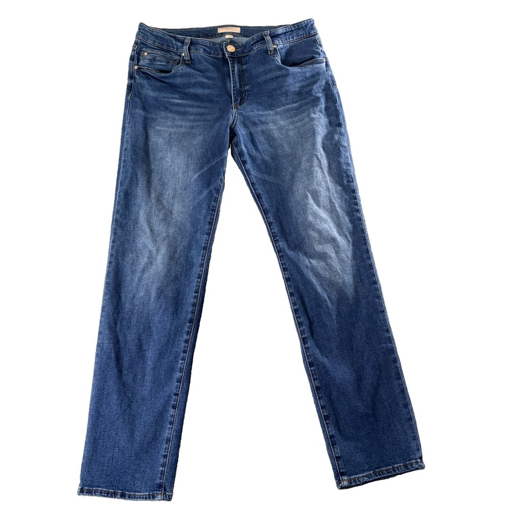 KUT from the Kloth Catherine Boyfriend Jeans Size 12 Blue Mid Rise Stretch Denim